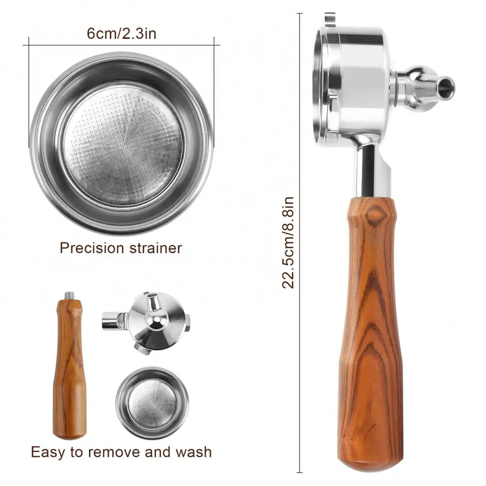 

Hot Sales 54mm Espresso Filter Holder Stainless Steel Detachable Coffee Machine Replacement Portafilter with Slide Spout for Cof