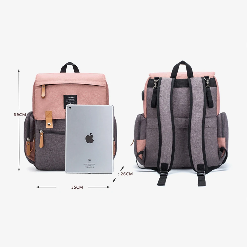 

LEQUEEN Mummy Maternity Backpack Baby Care Nappy Bags Large Capacity Waterproof Mom Travel Nursing Bag Women's Stroller Bag