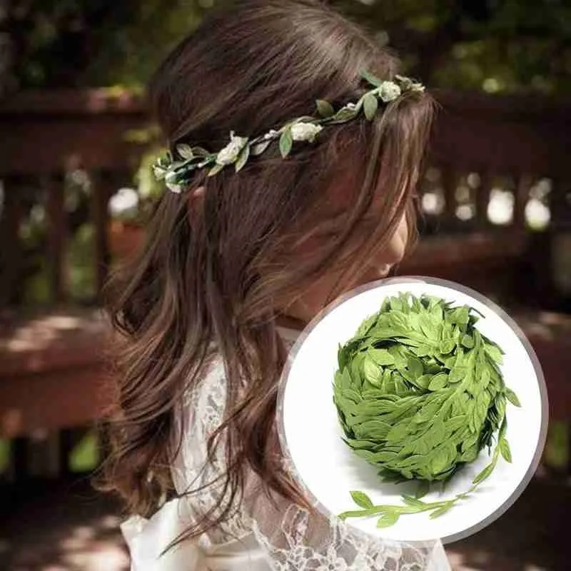 Искусственный Шелковый венок с зелеными листьями тканевый искусственный цветок