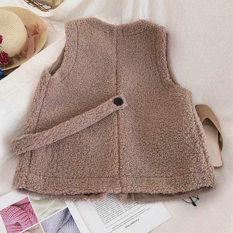 Одноцветный жилет из овечьего меха 2019 осенний и зимний новый свободный ретро с