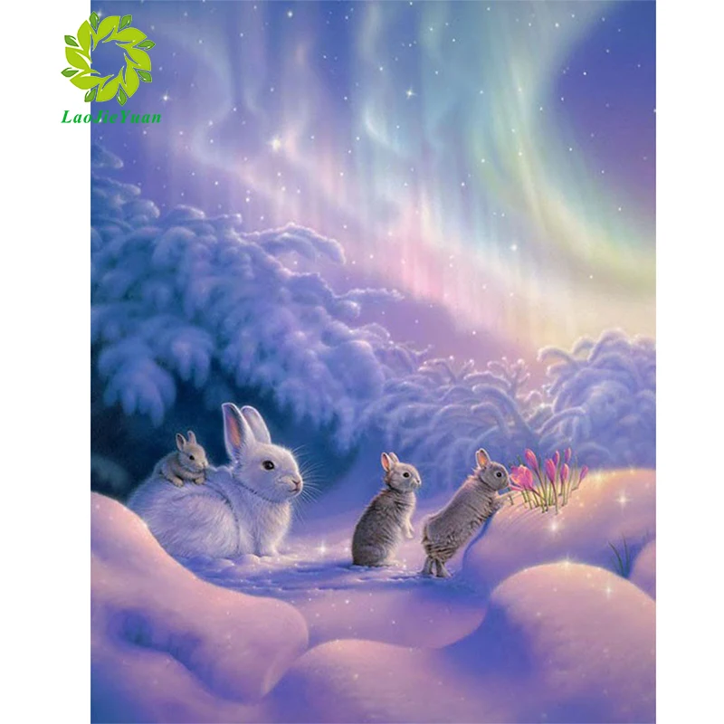 LaoJieYuan полная квадратная/круглая дрель Алмазная картина крестиком полярные огни