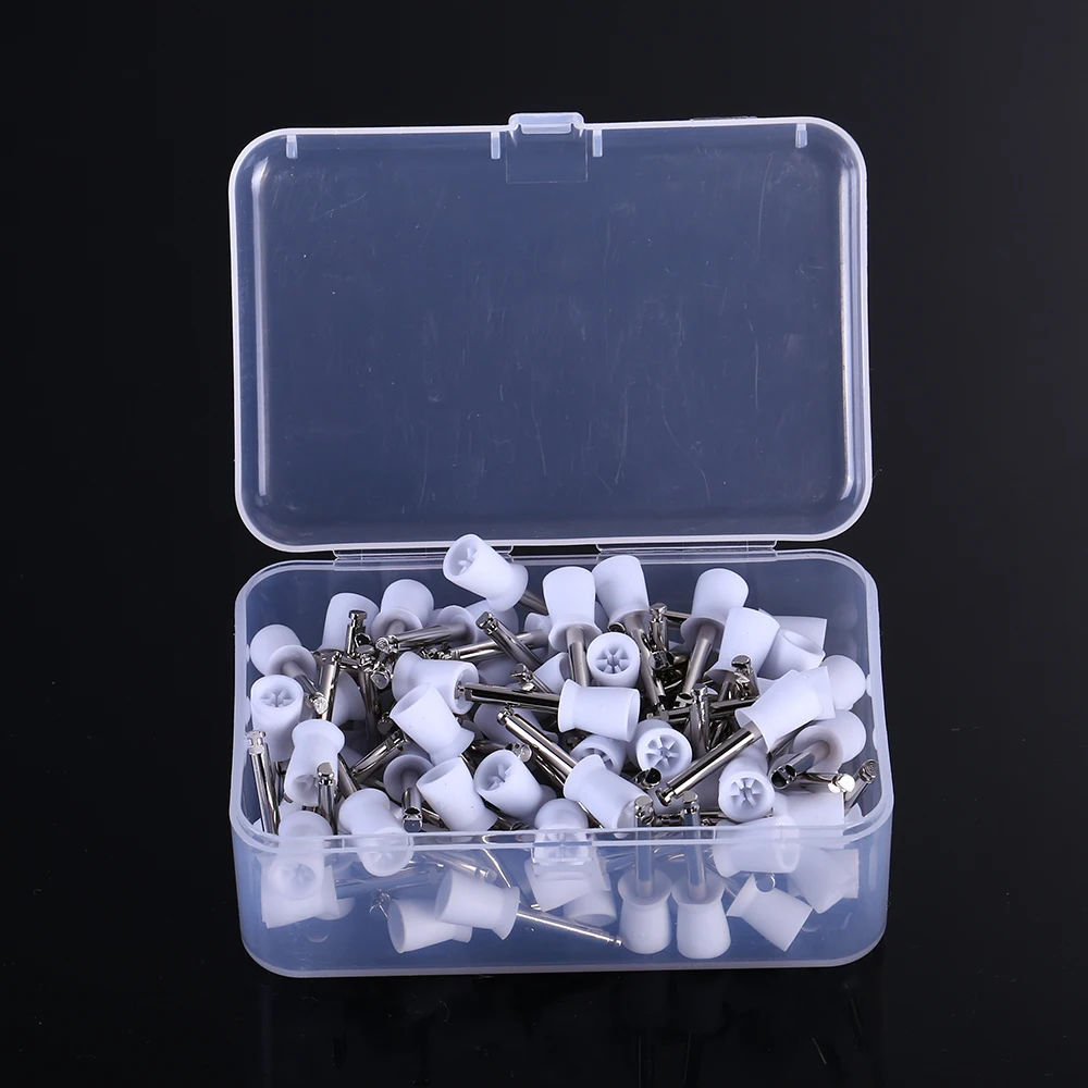 100pcs/box Dental Polishing Cup Latch Type Rubber Tooth Polish Brush Prophy for Low Speed Handpiece Oral hygiene  Красота и