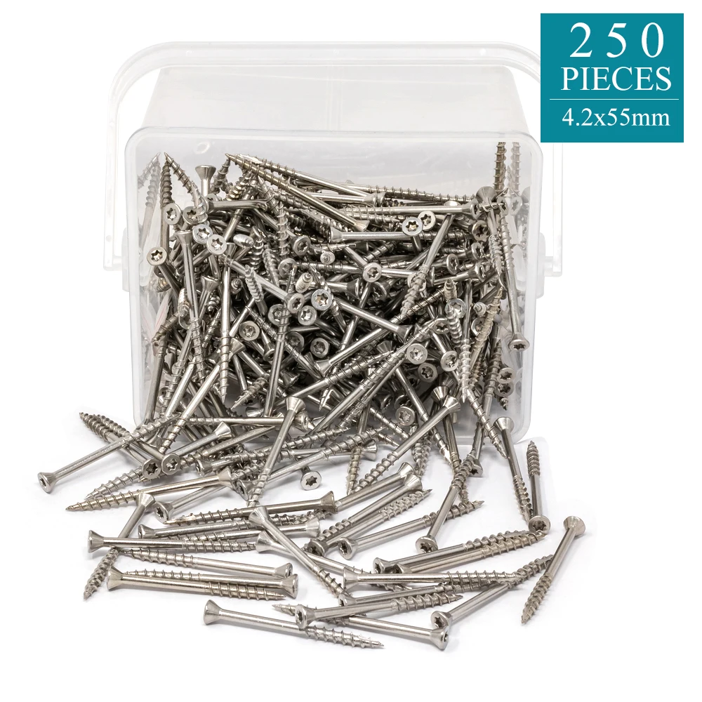 

#8×2-1/6 Torx Slot Star Drive Type 17 Stainless Steel Wood Deck Screws，250pcs