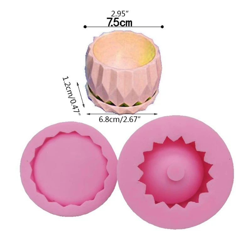 

Succulents Flowerpot Epoxy Resin Mold DIY Crafts Casting Tool Concrete Planter Pot Silicone Mould C7AE