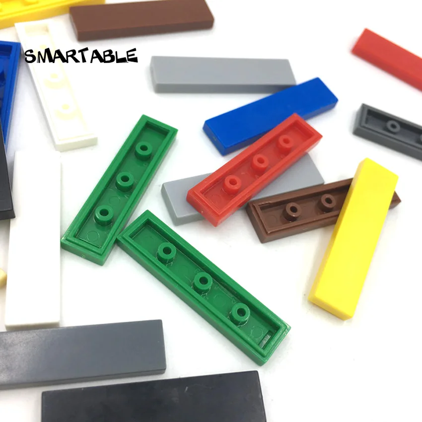 Smartable Tile 1x4 с пазом плоские шпильки строительные блоки MOC часть креативная игрушка