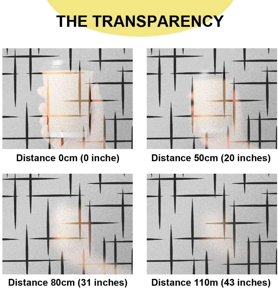 

LUCKYYJ Frosted Window Film Self-adhesive Opaque Privacy Glass Film for Home Kitchen Office Anti-UV Decorative Window Stickers