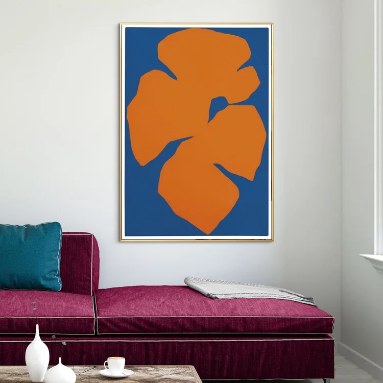 Абстрактные изображения оранжевый синий постер холст печать домашний декор
