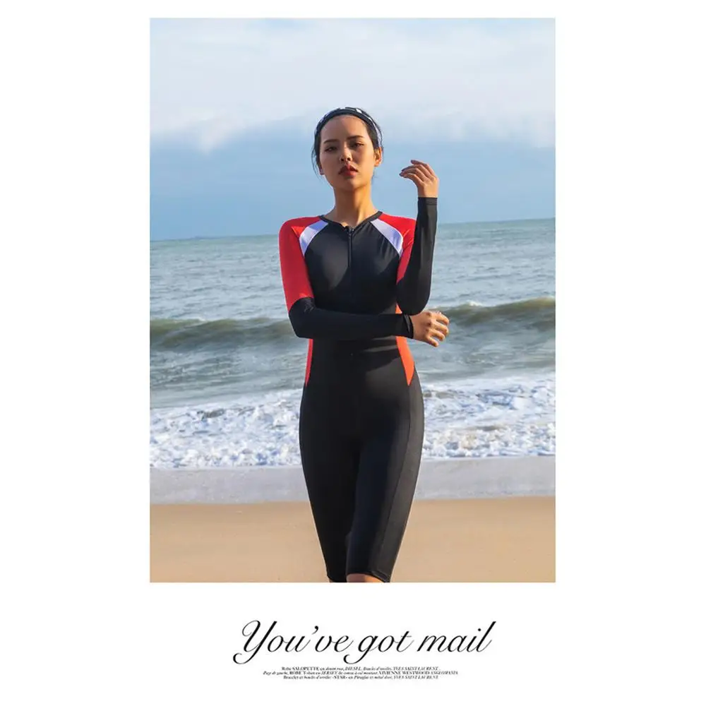 Новый стиль цельный Женский гидрокостюм для подводного плавания серфинга