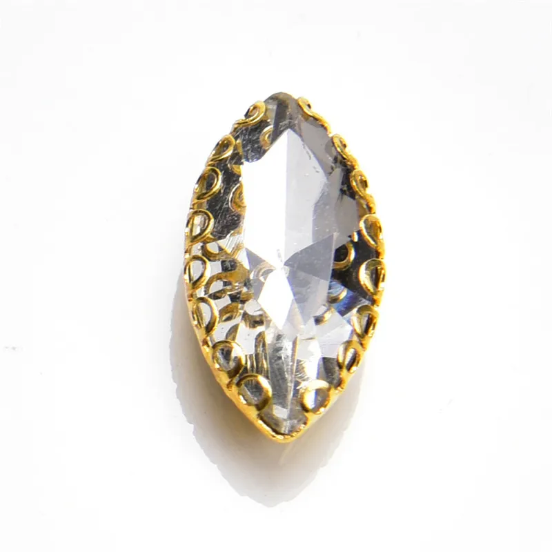 Стекло кристалл алмаз Красочные 7*15 мм классическая форма маркиза 15 шт. золотые