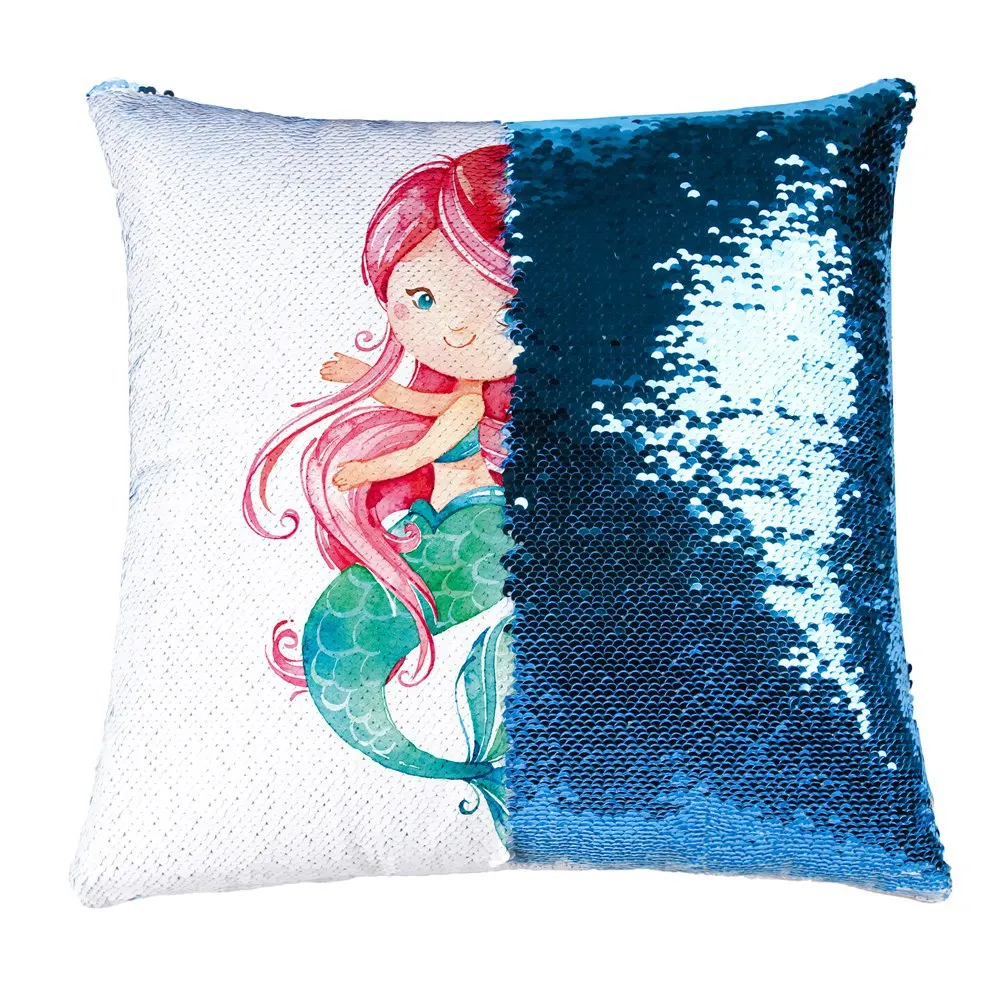 Креативный дизайн сделай сам Русалка подушка декорированная блестками чехол