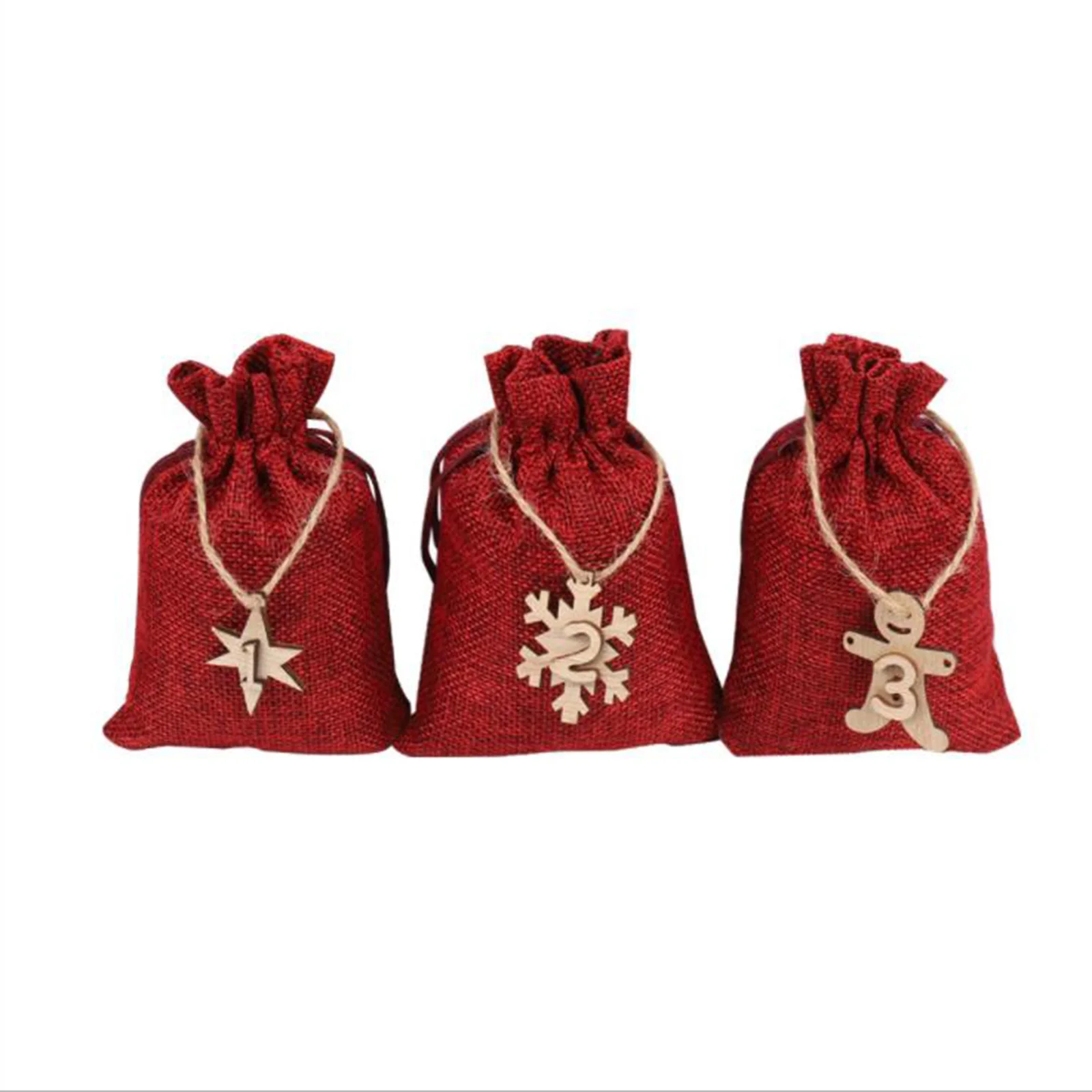 24 шт. мешочки для подарков с календарём |