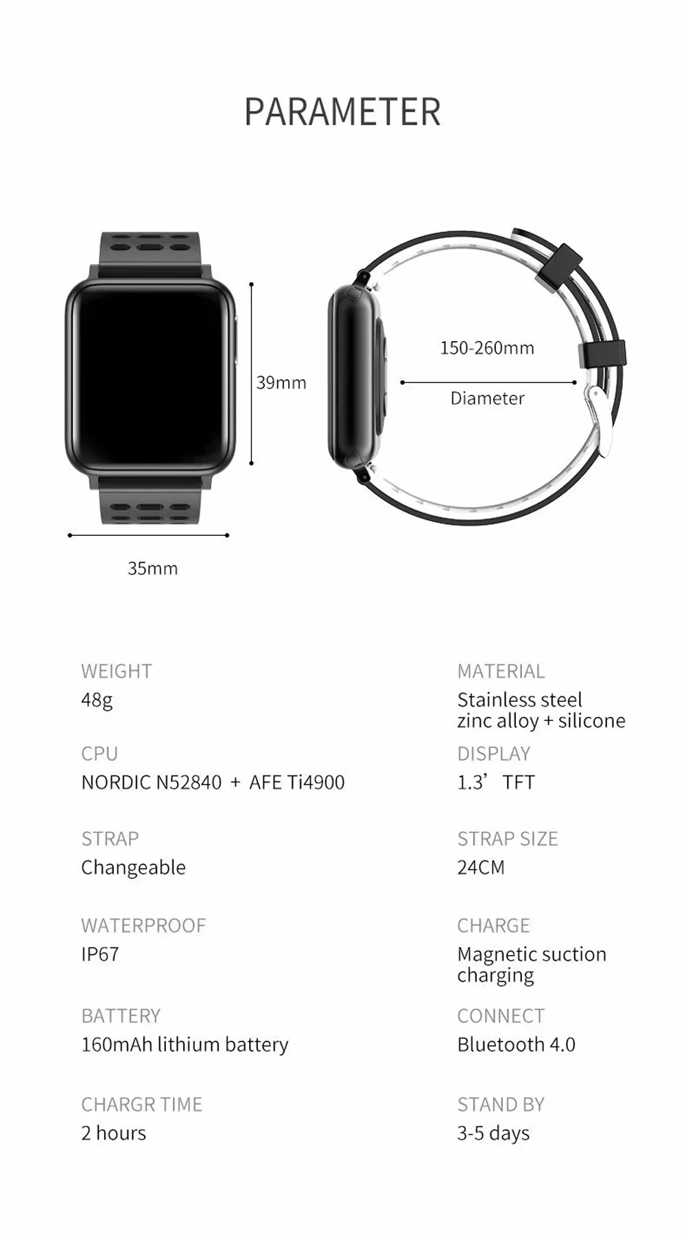 ECG PPG SPO2 Smart Watch with Electrocardiograph ECG Display Heart Rate Blood Pressure Monitor Waterproof Smartwatch Men Women