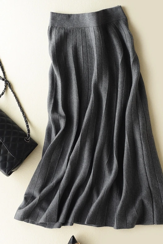 

2020 Sale None Lolita Tutu Midi Skirt Women's New Winter Wool Knit Half-length Skirt Thick High Waist A Word Slim Knitted Women