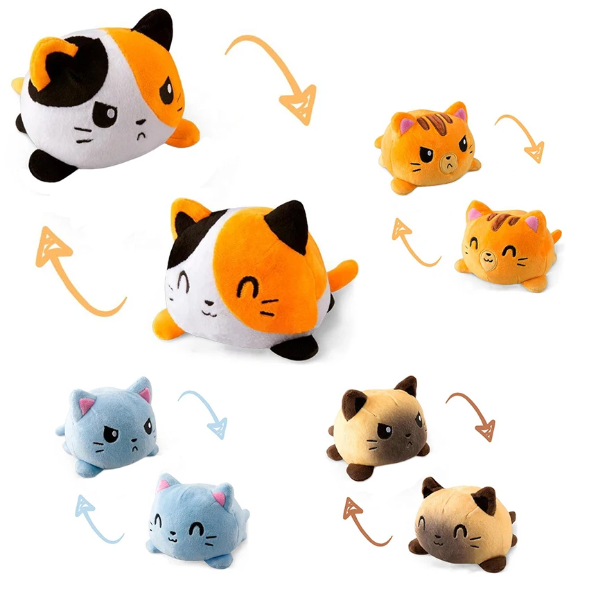 

1PC Cute Cat Plush Doll pulpo reversibl Plush Toy Soft Double-sided Flip Cat Doll Children Girls Doll Home Decoration