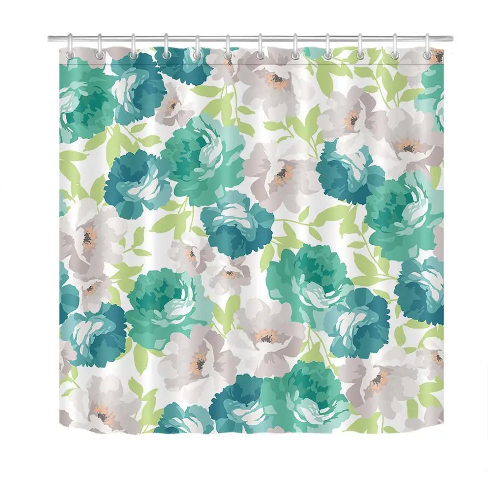 Водонепроницаемая Шторка для ванной занавеска с акварельным цветочным узором и