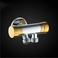 1pc polished chrome plated fast on faucets double water outlet garden washing machine faucet brass tap bathroom bidet faucet