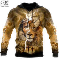 plstar cosmos christian catholic god jesus lion retro harajuku newfashion tracksuit 3dprint menwomen jackets zipper hoodies c 2