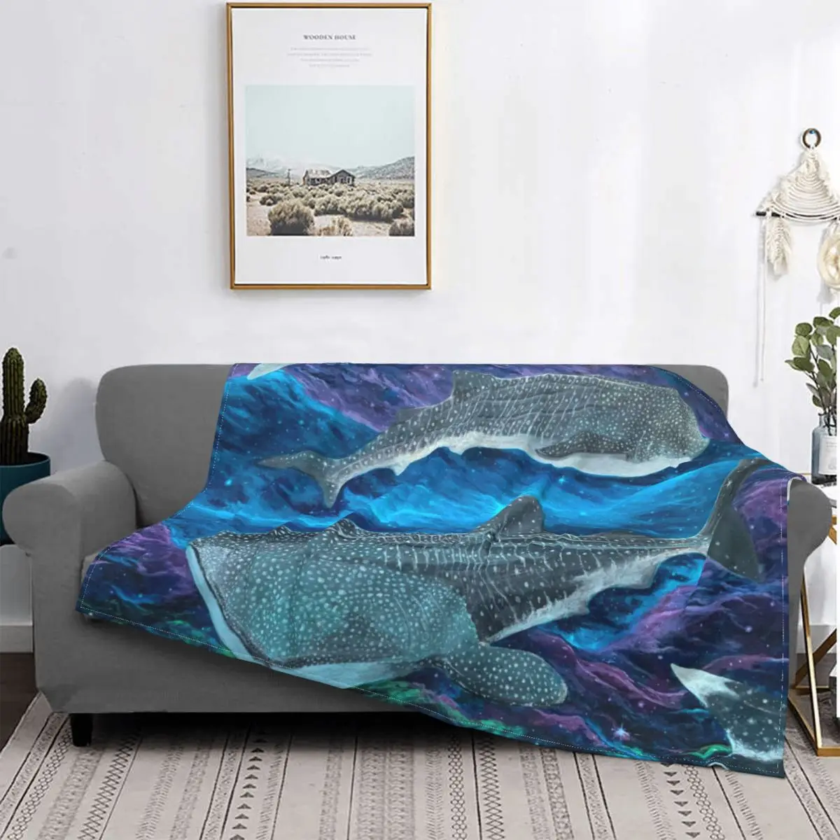 

Stellar Deep Blanket Manta Ray Ocean Stingray Plush Warm SuperSoft Flannel Throw Blanket For Sofa Bedspread Cover Couch
