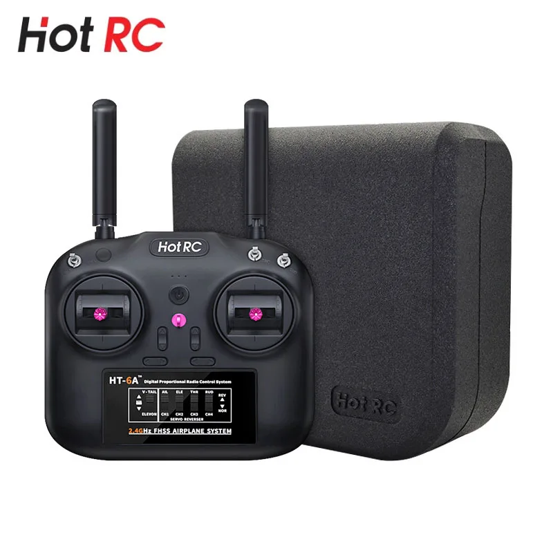 HotRC-mando a distancia HT-6A 2,4 GHz FHSS 800M, 6 canales, transmisor de Radio, ISM, distancia remota, SBUS, FC, receptor de HT-6A-4