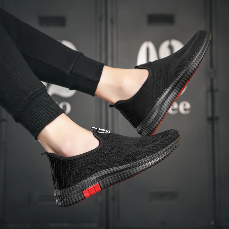 

Men Sport Shoes Slide Summer Breathable Running Jogging Sneakers Casual Man Trainers Moccasins Rubber Platform Slip-On