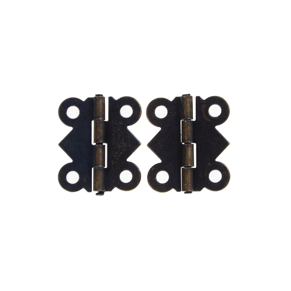 12pcs Мини Бабочка стиль петли для кукол дома шкатулка-бронза W/srew 20x17mm |