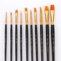 10 pieces nylon hair art paint brush set art painting tool for beginners professionals students