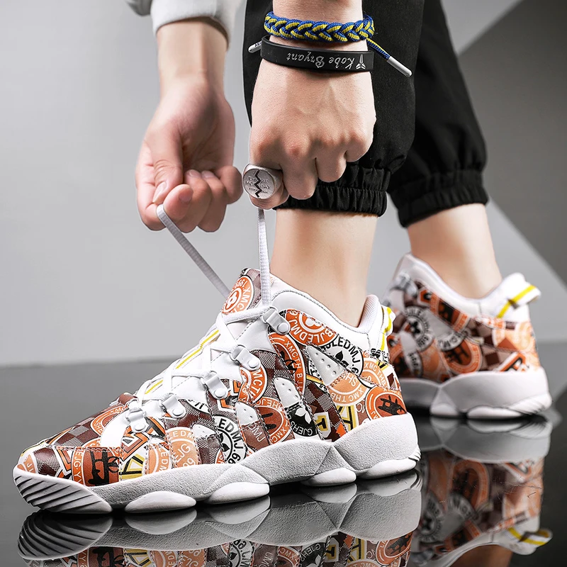 Профессиональные мужские баскетбольные кроссовки кожаные со звездами