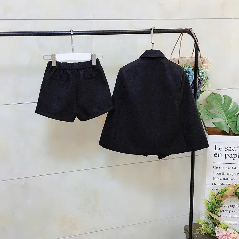Костюм с курткой для девочек; осень г.; Корейский детский Модный Плащ для маленьких девочек; маленький набор ароматов