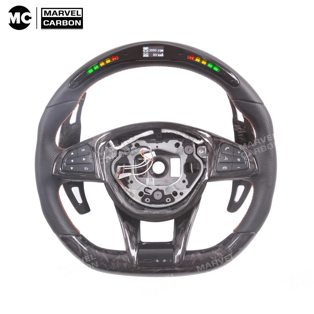 

100% реальное углеродное волокно, светодиодный эффективный дисплей рулевого колеса, совместимый с Mercedes Benz