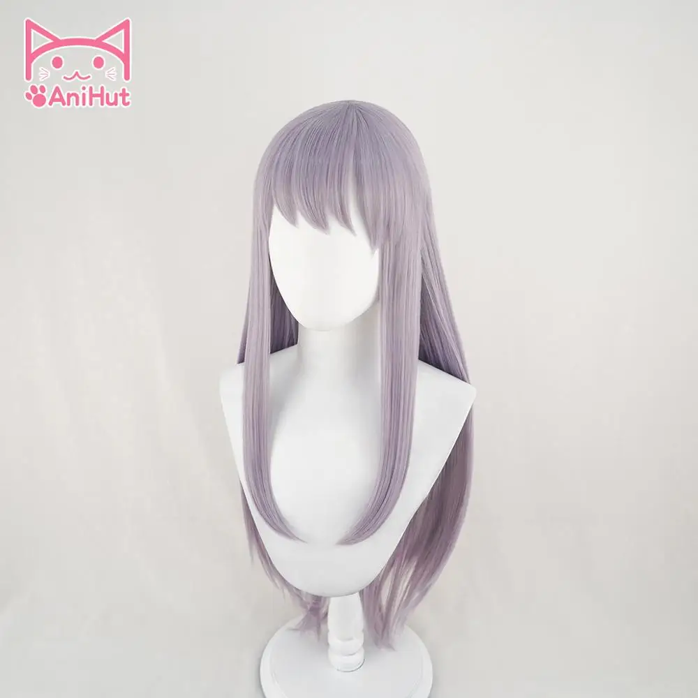 [Anihut】minato Yukina Wig BanG Dream! Женский парик из синтетических волос фиолетовый