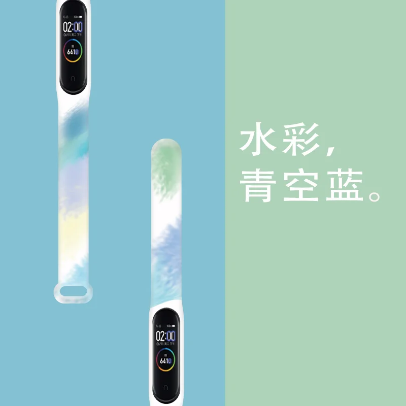 For Mi Band 6 5 4 3 Strap Silicone Trend Printing Blet Pattern XiaoMI 5 6 4 3 Watch Band Bracelet Smart Sports Fitness Wristband