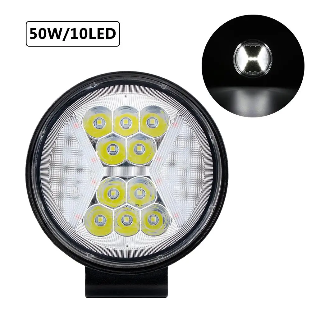 Dual Colors Car LED Work Light 12-36V Spot 50W Headlight Bar OffRoad Truck Tractor Boat Trailer SUV Fog Lamp | Лампы и освещение