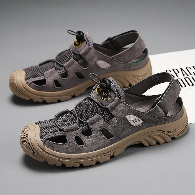 

new arrival men shoes for summer casual sandals walking travel cow leather sandalias hombre covers toe platform sandalen