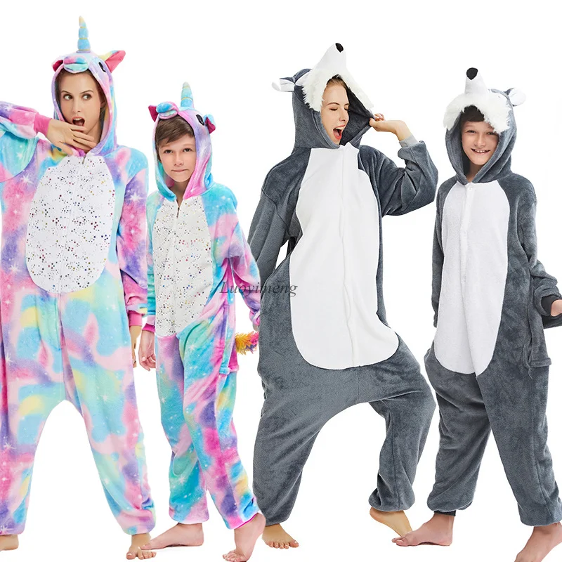 Kigurumi/Детские пижамы с единорогом для мальчиков и девочек одеяло рисунком