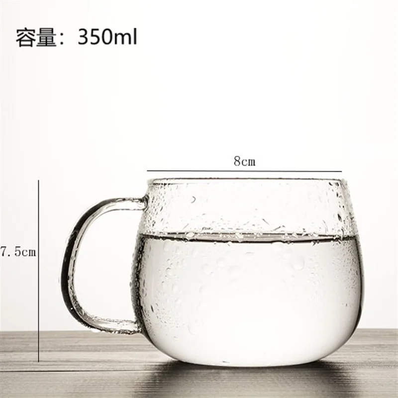 

Heat-resistant Glass Milk Coffee Cup Thickened Flower Teacup with Handle Single-layer Water Cup Teacup Set Shot Glasses Set