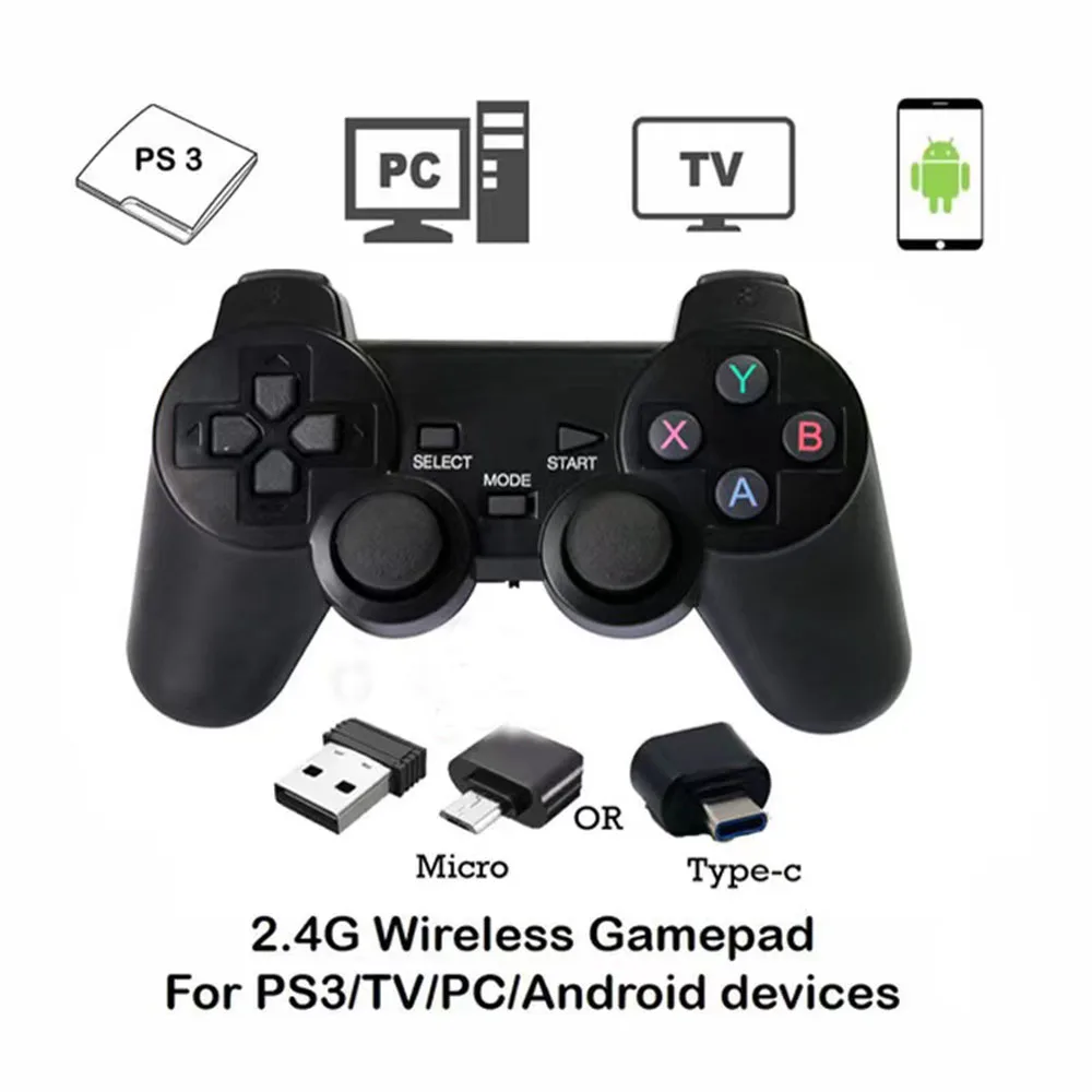 Беспроводной геймпад для ПК, PS3, Android, телефона, ТВ-приставки, 2,4G, беспроводной джойстик, джойпад, USB, ПК, игровой контроллер для STEAM