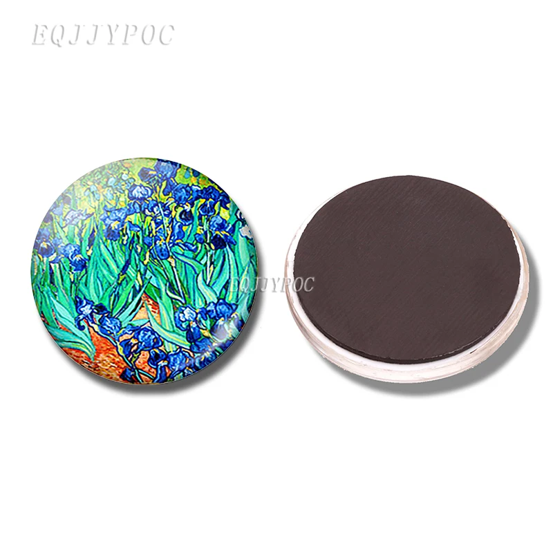 PACK OF 1 Ван Гог Подсолнух звездное небо искусство 30 мм магнит на холодильник Ирисы миндальное дерево магнитные наклейки на холодильник доска объявлений домашний декор - Цвет: PACK OF 1