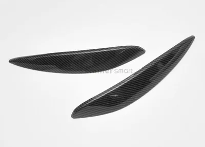 Carbon Fiber 2 шт. фары наклейки на брови отделка из углеродного волокна украшения крышка для Smart Fortwo ForFour 453 автомобильные аксессуары - Название цвета: Carbon Fiber