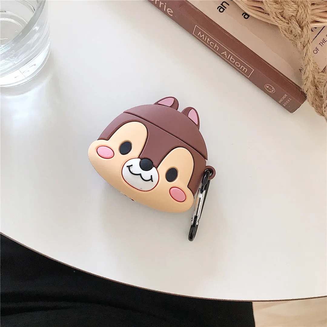 3D мультфильм chipmunk чип и Дейл силиконовый мягкий чехол для Apple Airpods 1/2 чехол беспроводной Bluetooth защитный чехол для наушников
