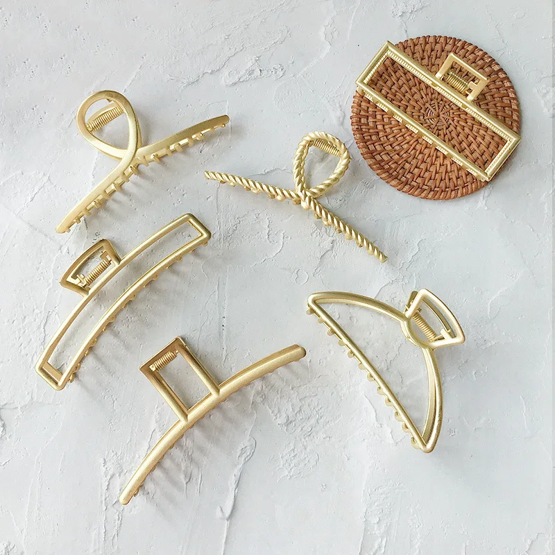 Новые модные золотые заколки для волос в форме акулы большие металлические душа