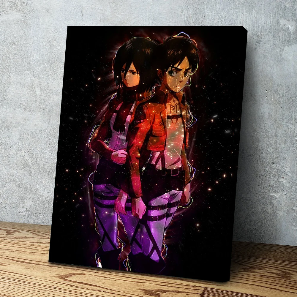 

Attack On Titan Canvas HD Printed Anime Levi Ackerman Mikasa Ackerman Pictures Poster Wall Art Painting Living Room Home Decor