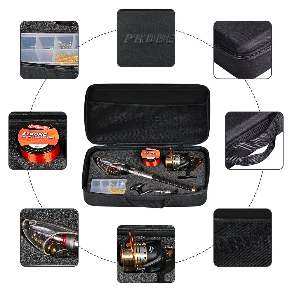 PRO BEROS комплект удочки + Рыболовная катушка сумка приманка металлическая 11 1