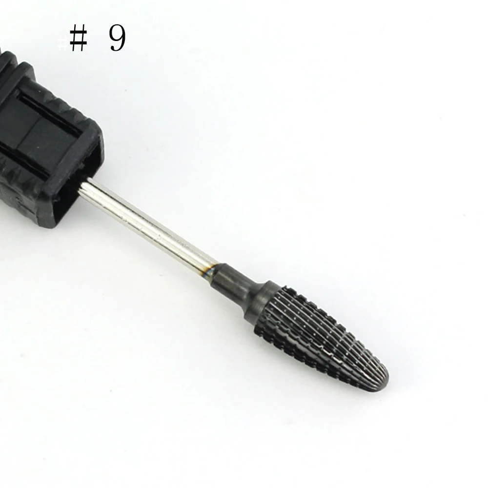 1 шт. черный карбид фрезы для ногтей Вольфрамовая сталь вращающиеся очистки