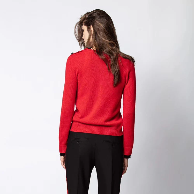 2020 новый зимний уличный Модный женский красный свитер с вышитыми буквами |