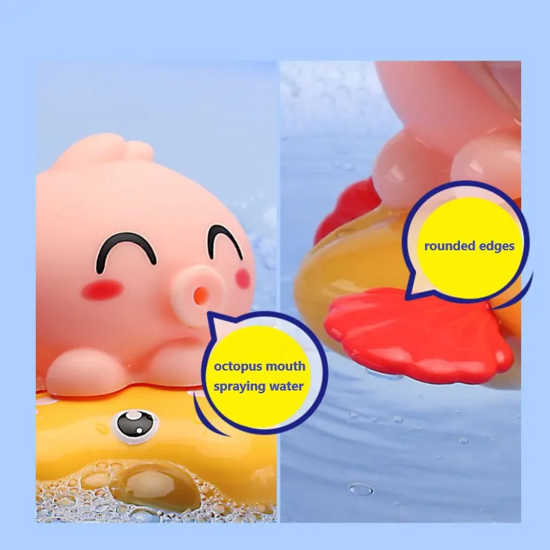 

1pc 6 Colors Children's Cartoon Octopus Dolphin Spray Water Kawaii Shower Bathing Bathroom Toy For Baby Kids Funny Toy Gift