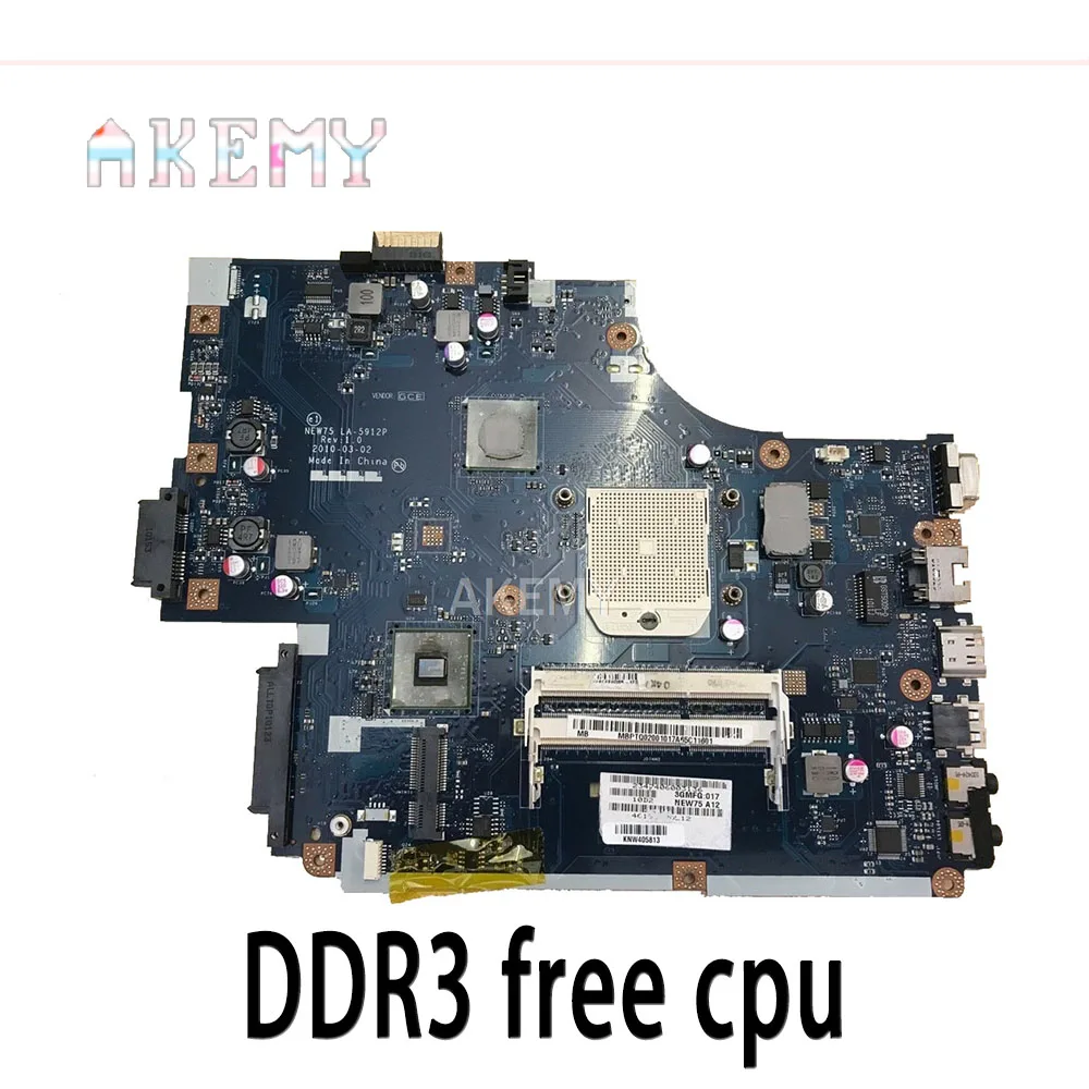 Материнская плата для ноутбука For Acer aspire 5551 5551G E640 DDR3 Бесплатный процессор NEW75 LA