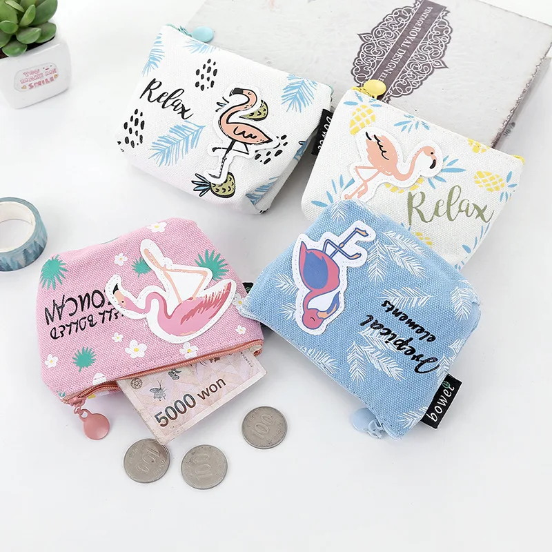 Мини Фламинго Кошельки для монет женщин сумки держатель Kawaii животное изменить