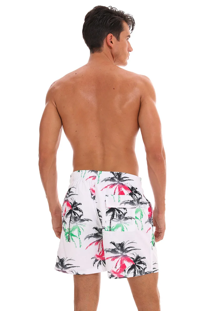 Мужские летние спортивные быстросохнущие пляжные шорты бермуды с принтом