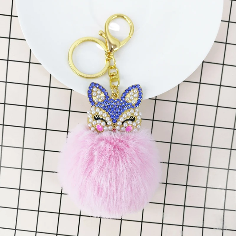 Милые плюшевые игрушки лисица для детей подарок мягкие куклы меховой шар помпон