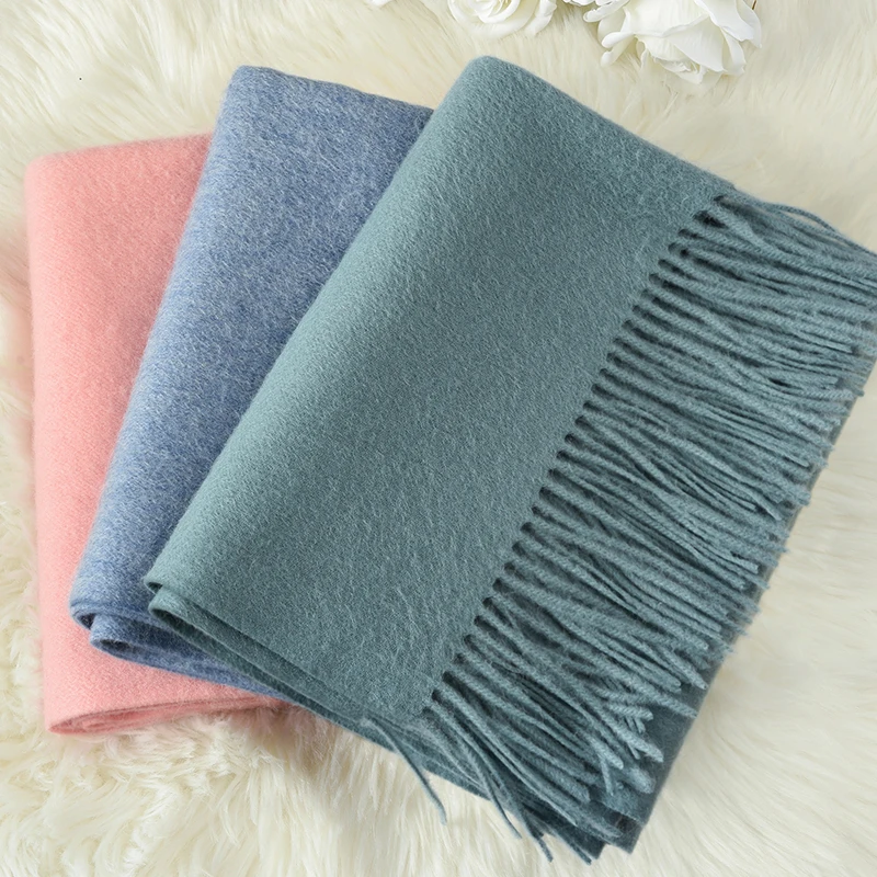 

Winter 100% Wool Scarf for Women Fashion Luxury Thick Shawls Wraps Pashmina Ladies Foulard Femme Warm Cashmere Scarves Echarpe